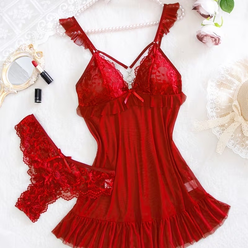 Lace Bralette Set - 2026 New Red Sexy Lingerie Set