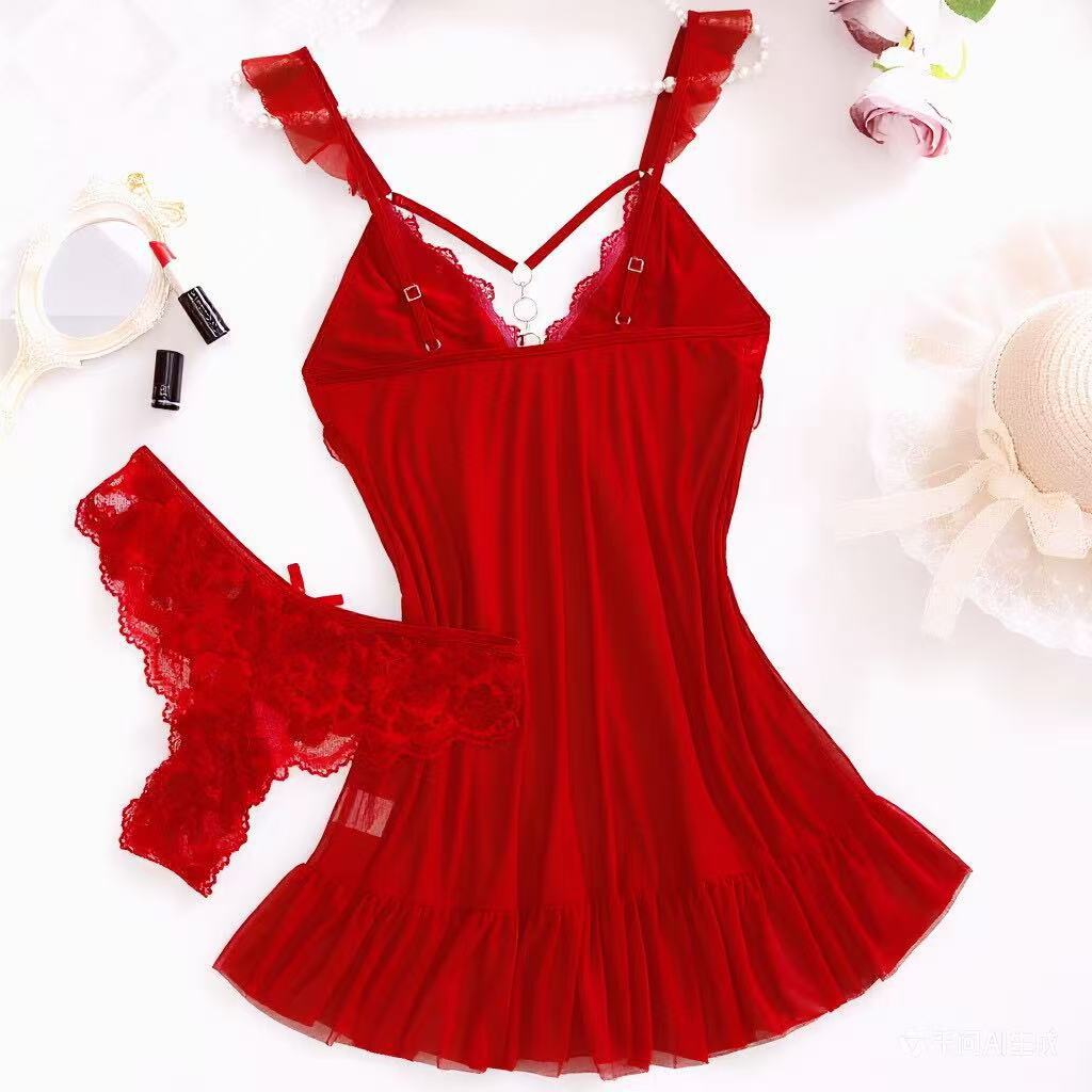 2026 New Red Sexy Lingerie Set - огляд і ціна Lace Bralette Set
